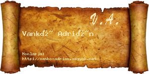 Vankó Adrián névjegykártya
