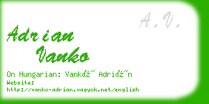 adrian vanko business card